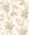 Tapeta roślinna - róże i liście bambusa Casadeco BTJD 201701303 Flanerie Les Belles Toiles De Jouy 2