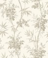 Tapeta roślinna - róże i liście bambusa Casadeco BTJD 201709339 Flanerie Les Belles Toiles De Jouy 2