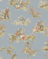 Tkanina dekoracyjna w sceny dworskie Casadeco BTJD 201766512 Gavotte Les Belles Toiles De Jouy 2