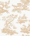 Tkanina dekoracyjna w wiejskie scenki Casadeco BTJD 201771435 Cadence Les Belles Toiles De Jouy 2