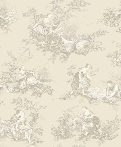 Tapeta sielankowe sceny Casadeco BTJD 87911212 Scene D'ete Les Belles Toiles De Jouy 2