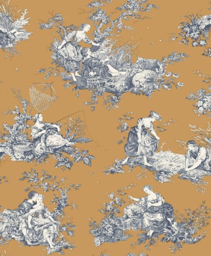 Tapeta sielankowe sceny Casadeco BTJD 87912606 Scene D'ete Les Belles Toiles De Jouy 2