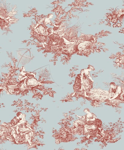 Tapeta sielankowe sceny Casadeco BTJD 87916808 Scene D'ete Les Belles Toiles De Jouy 2