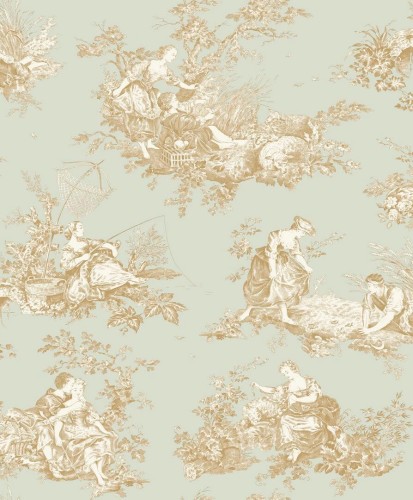 Tapeta sielankowe sceny Casadeco BTJD 87917272 Scene D'ete Les Belles Toiles De Jouy 2