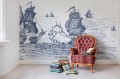 Fototapeta marynistyczna z żaglowcami Rebel Walls R14503 High Seas, Henderson Blue