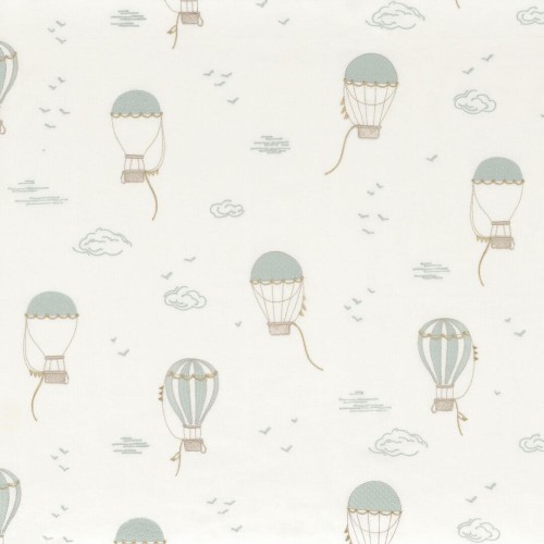 Tkanina haftowane balony na niebie Camengo 12510256 Misha Les Petits Reves