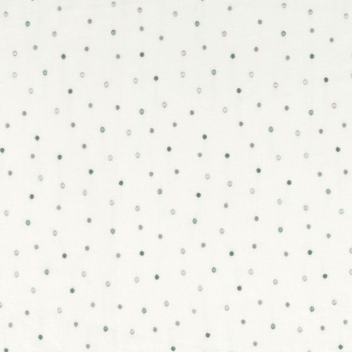 Tkanina haftowane kropeczki Camengo 45480387 Sage Les Petits Reves