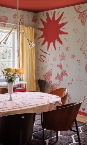 Fototapeta artystyczne rysunki R21503 Chroma Red John-John Wallmansson