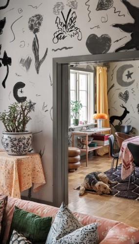 Fototapeta artystyczne rysunki R21507 Chroma Black White John-John Wallmansson