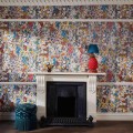 Tapeta artystyczne kwiaty House of Hackney Hollyhocks Autumn