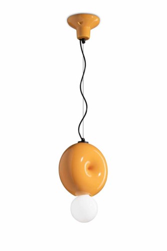 Lampa wisząca ceramiczna Ferroluce C2751 Giallo BumBum Deco