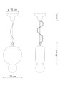 Lampa wisząca ceramiczna Ferroluce C2751 Giallo BumBum Deco
