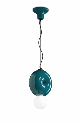 Lampa wisząca ceramiczna Ferroluce C2751 Verde Petrolio BumBum Deco
