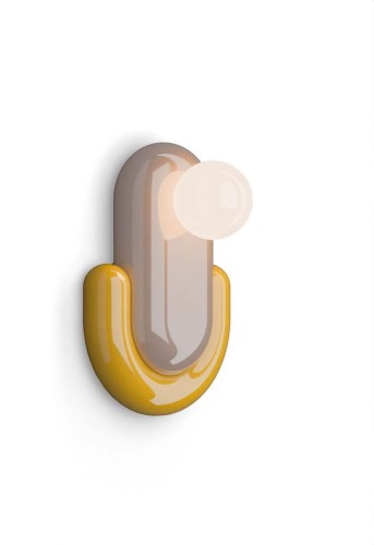 Kinkiet ceramiczny Ferroluce C2770 Grigio Sabbia + Giallo Eclair Deco