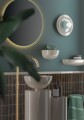 Kinkiet ceramiczny okrągły Ferroluce C2775 Azzurro + Crema Voila Deco / Lampa sufitowa