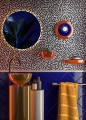 Kinkiet ceramiczny okrągły Ferroluce C2775 Grigio Sabbia + Crema Voila Deco / Lampa sufitowa