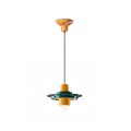 Lampa wisząca ceramiczna dwukolorowa Ferroluce C2776 Verde Petrolio + Giallo Voila Deco