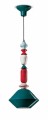 Lampa wisząca ceramiczna geometryczna Ferroluce C2511 Verde Petrolio Lariat Deco