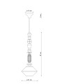 Lampa wisząca ceramiczna geometryczna Ferroluce C2512 Verde Petrolio Lariat Deco