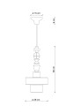 Lampa ceramiczna geometryczna wisząca Ferroluce C2530 Verde Petrolio Lariat Deco