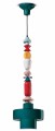 Lampa ceramiczna geometryczna wisząca Ferroluce C2532 Verde Petrolio Lariat Deco