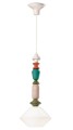 Lampa ceramiczna wisząca artystyczna Ferroluce C2711 Bianco Latte Lariat Deco