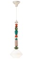 Lampa ceramiczna wisząca artystyczna Ferroluce C2712 Bianco Latte Lariat Deco