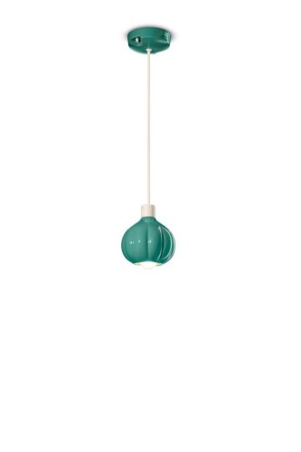 Lampa wisząca ceramiczna kula Ferroluce C2640 Turchese Afoxe Deco