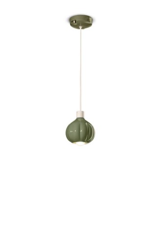 Lampa wisząca ceramiczna kula Ferroluce C2640 Verde Salvia Afoxe Deco