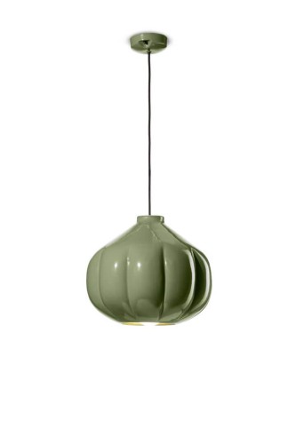 Lampa ceramiczna wisząca retro Ferroluce C2641 Verde Salvia Afoxe Deco