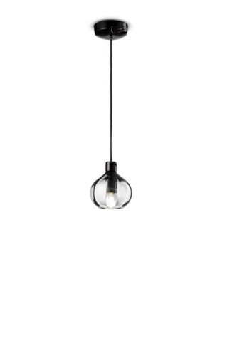 Lampa wisząca ze szkła i ceramiki Ferroluce C2642 Cristallo Trasparente Afoxe Deco