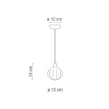 Lampa wisząca ze szkła i ceramiki Ferroluce C2642 Cristallo Trasparente Afoxe Deco