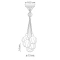 Lampa wisząca szklane i ceramiczne kule Ferroluce C2659 Mix Afoxe Deco