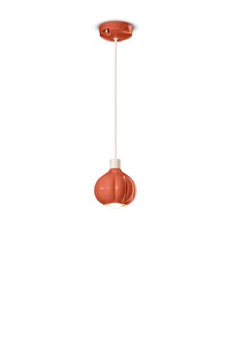 Lampa wisząca ceramiczna kula Ferroluce C2640 Arancio Poke Afoxe Deco