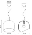 Lampa wisząca z ceramiki Ferroluce C2550 Rosso Ayrton Deco