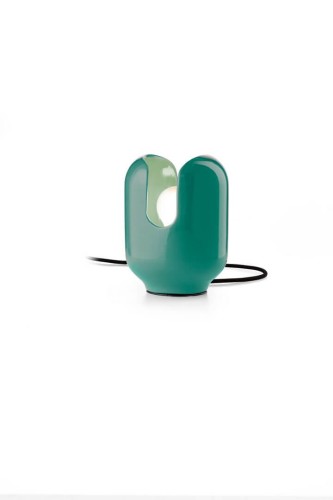 Lampa stołowa ceramiczna Ferroluce C2590 Turchese Batucada Deco