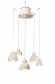 Lampa ceramiczna wisząca 5-punktowa Ferroluce C2605 Crema Berimbau Deco