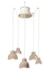 Lampa ceramiczna wisząca 5-punktowa Ferroluce C2605 Grigio Sabbia Berimbau Deco