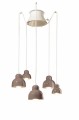 Lampa ceramiczna wisząca 5-punktowa Ferroluce C2605 Marrone Moka Berimbau Deco