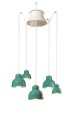 Lampa ceramiczna wisząca 5-punktowa Ferroluce C2605 Turchese Berimbau Deco
