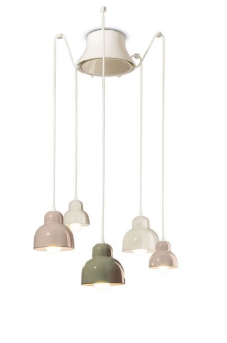 Lampa ceramiczna wisząca 5-punktowa Ferroluce C2606 Mix Berimbau Deco