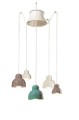 Lampa ceramiczna wisząca 5-punktowa Ferroluce C2608 Mix Berimbau Deco