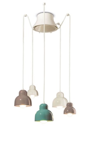 Lampa ceramiczna wisząca 5-punktowa Ferroluce C2608 Mix Berimbau Deco