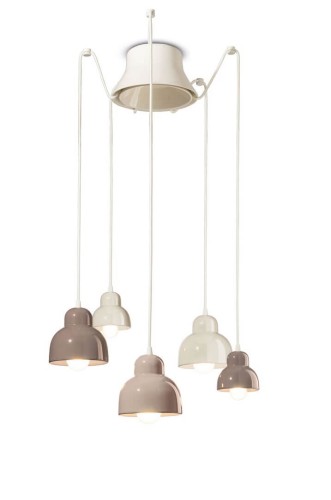 Lampa ceramiczna wisząca 5-punktowa Ferroluce C2609 Mix Berimbau Deco