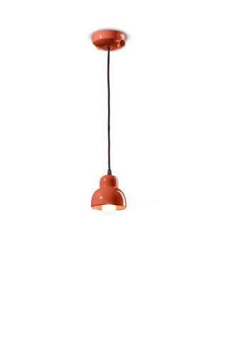 Lampa ceramiczna wisząca pojedyncza Ferroluce C2610 Arancio Poke Berimbau Deco