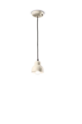 Lampa ceramiczna wisząca pojedyncza Ferroluce C2610 Crema Berimbau Deco