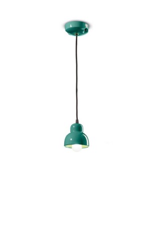 Lampa ceramiczna wisząca pojedyncza Ferroluce C2610 Turchese Berimbau Deco