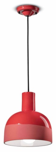 Lampa wisząca ceramiczna Ferroluce C2400 Rosso Corallo Caxixi Deco