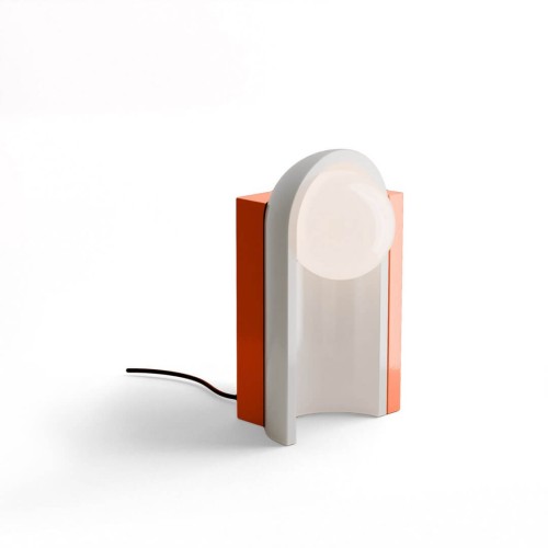 Lampa stołowa ceramiczna Ferroluce C2810 Arancio Volpe + Crema Cleo Deco