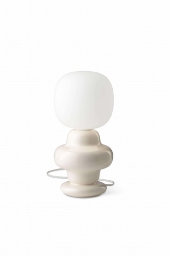 Lampa stołowa designerska ceramiczna Ferroluce C2680 Crema Copacabana Deco